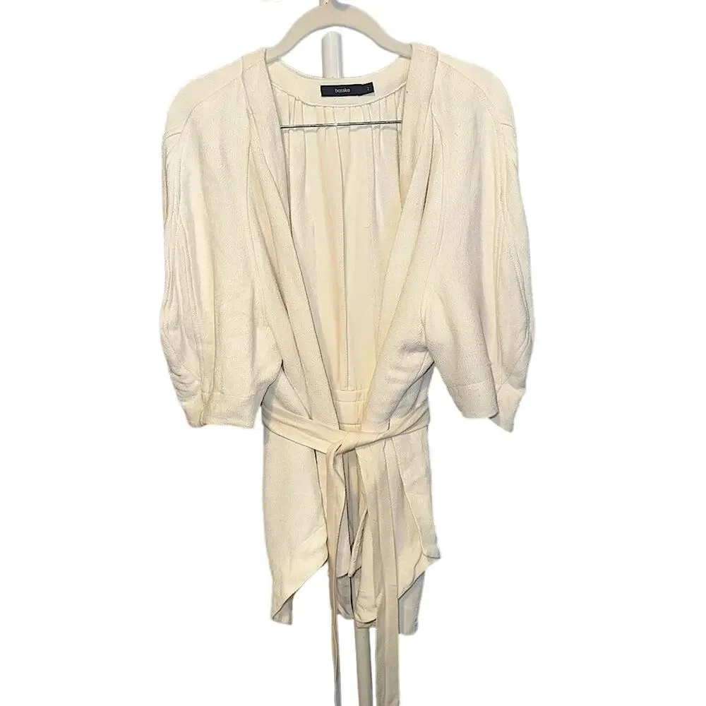 Bassike balloon sleeve short kimono with keyhole - Picture 2 of 6